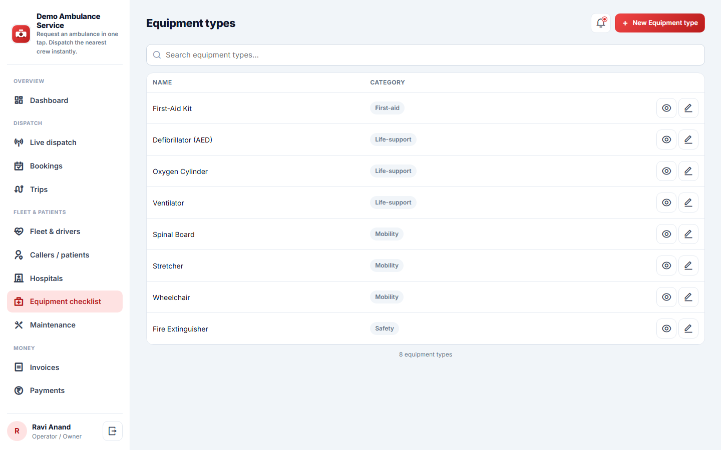 Ambulance Booking & Dispatch screenshot