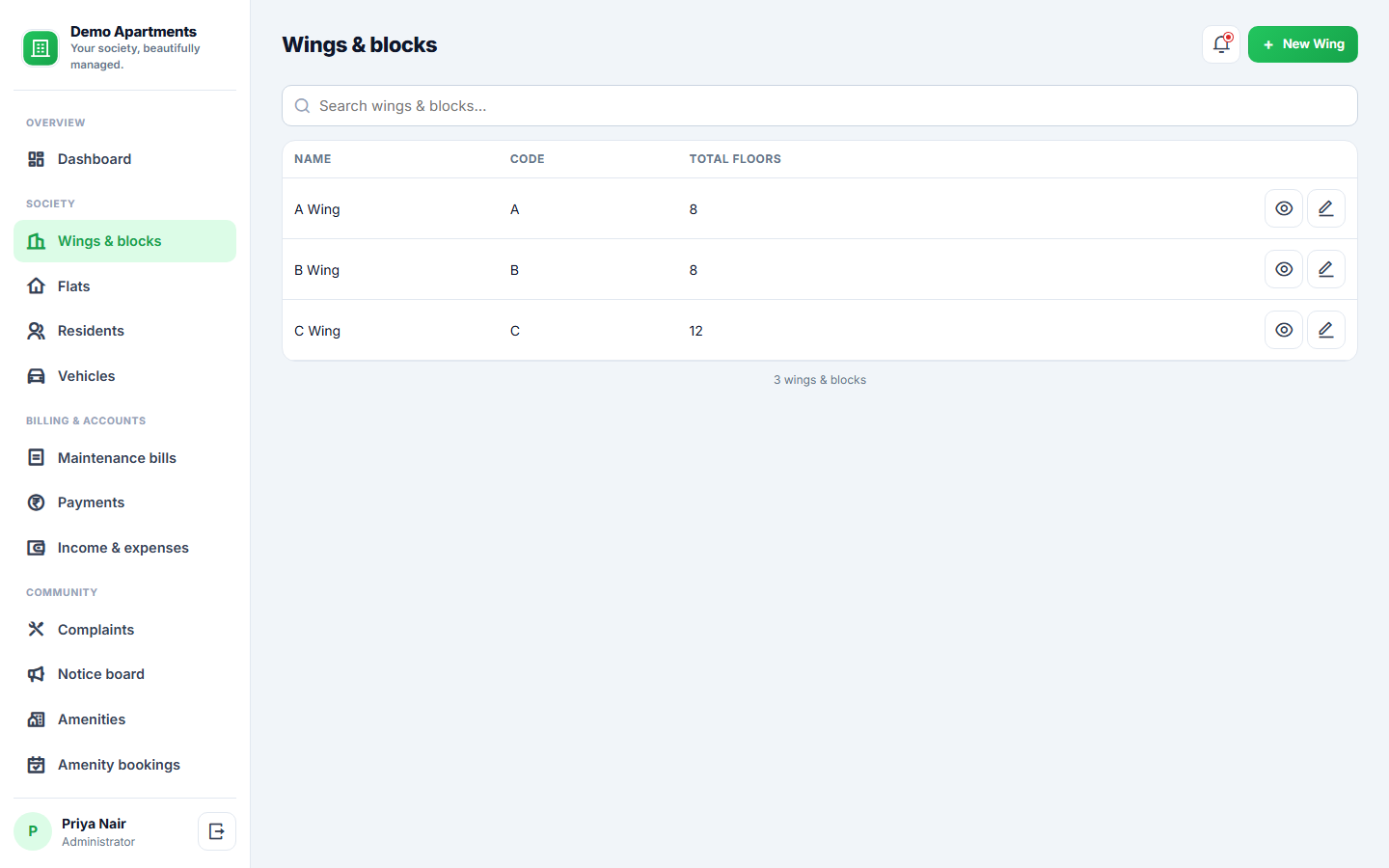 Apartment Society Management screenshot