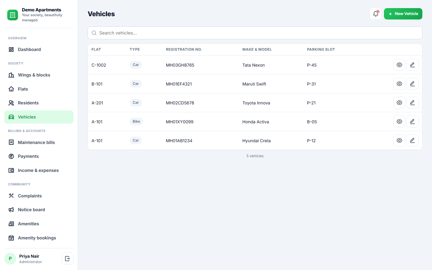 Apartment Society Management screenshot