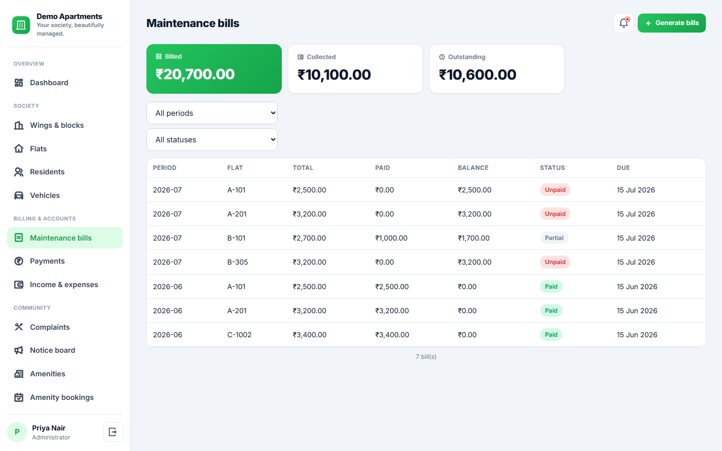Apartment Society Management screenshot