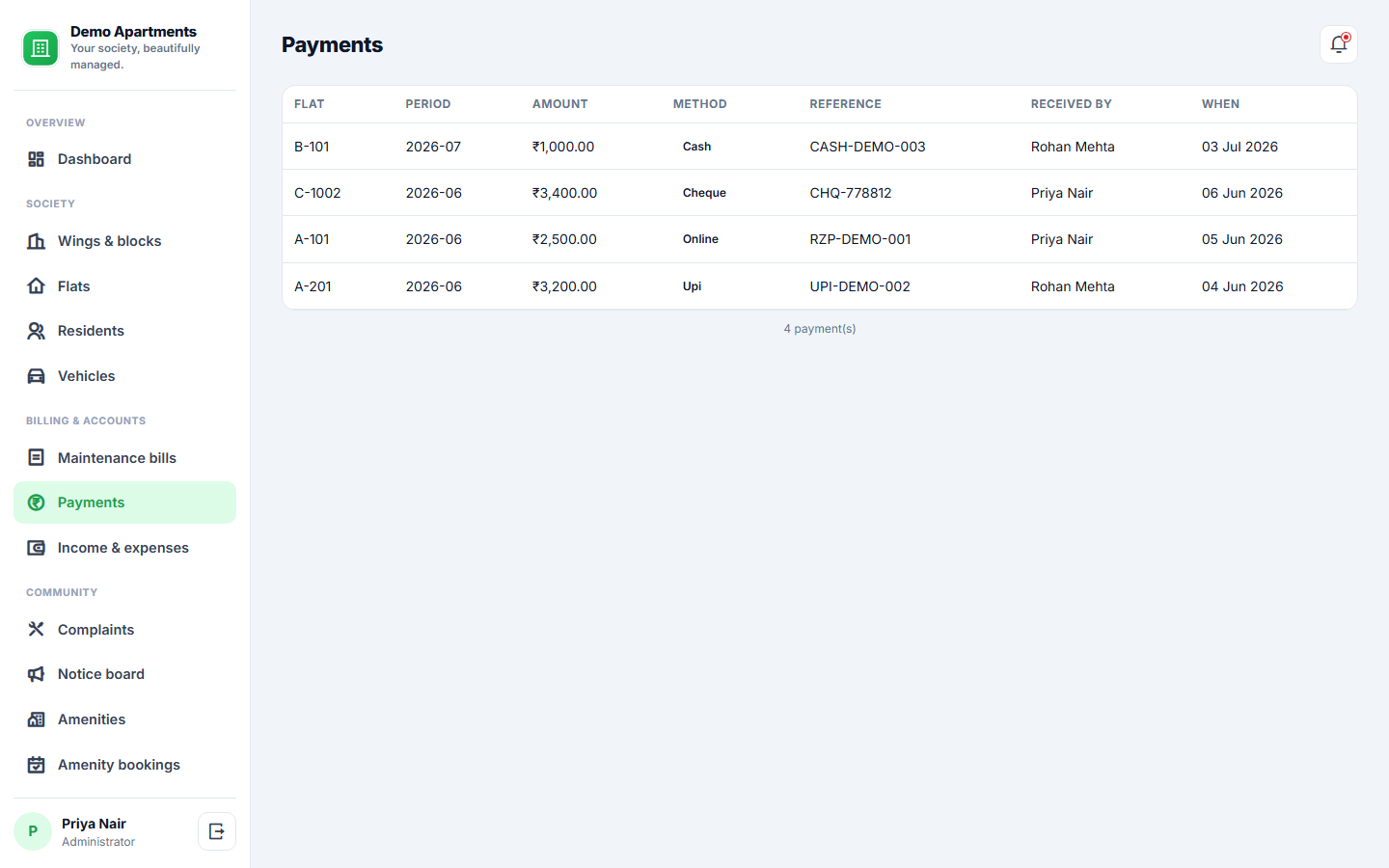 Apartment Society Management screenshot