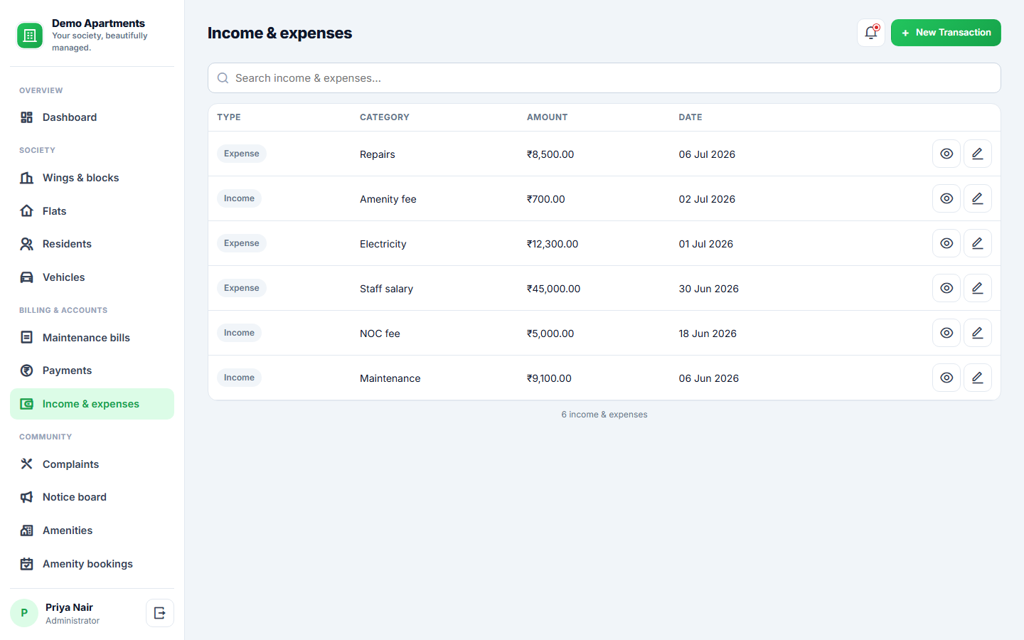 Apartment Society Management screenshot