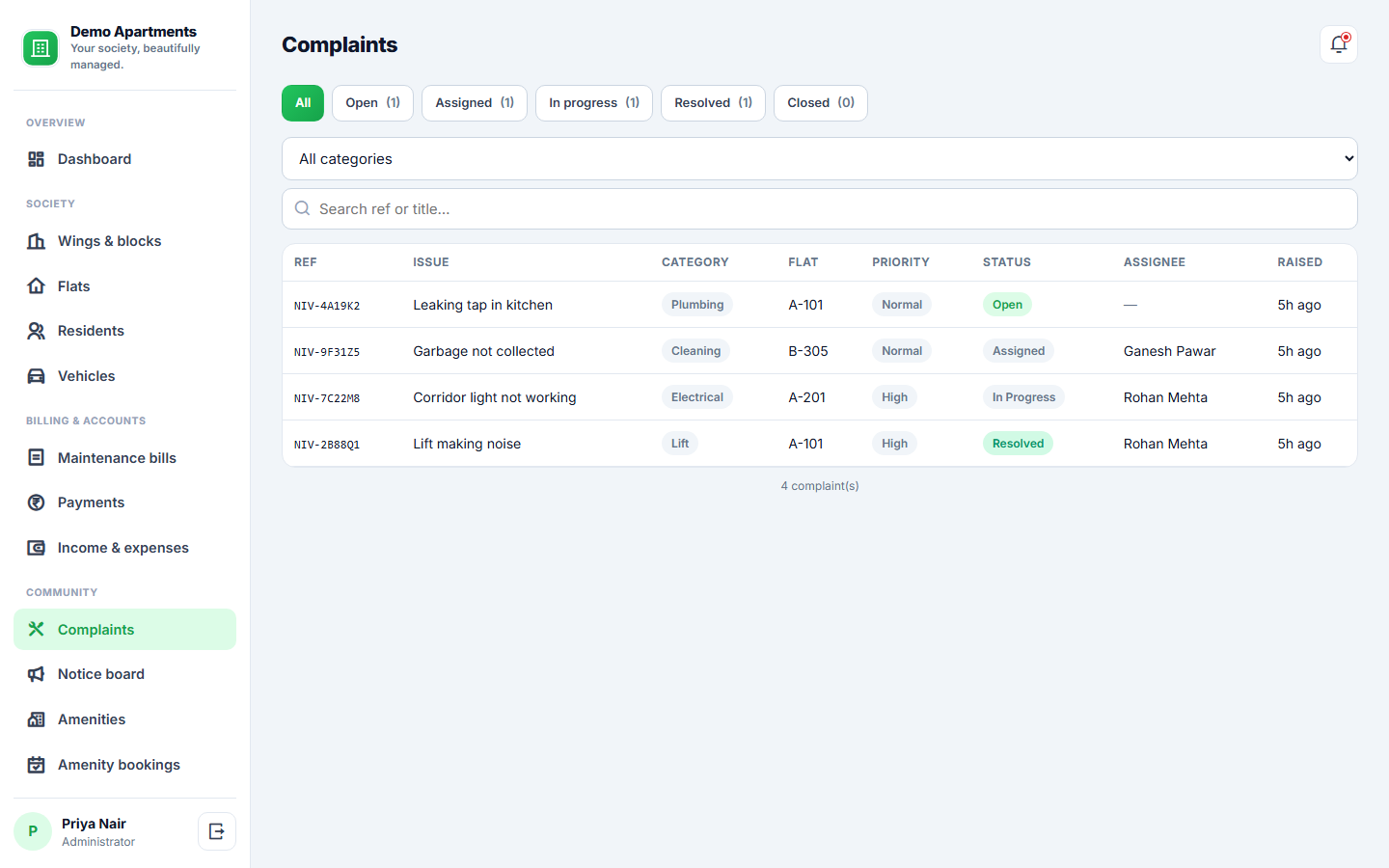 Apartment Society Management screenshot