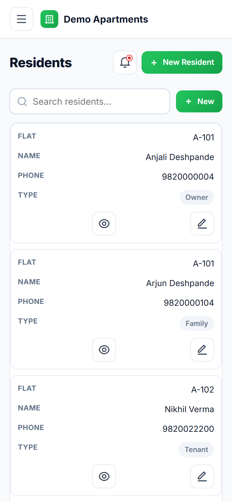 Apartment Society Management screenshot