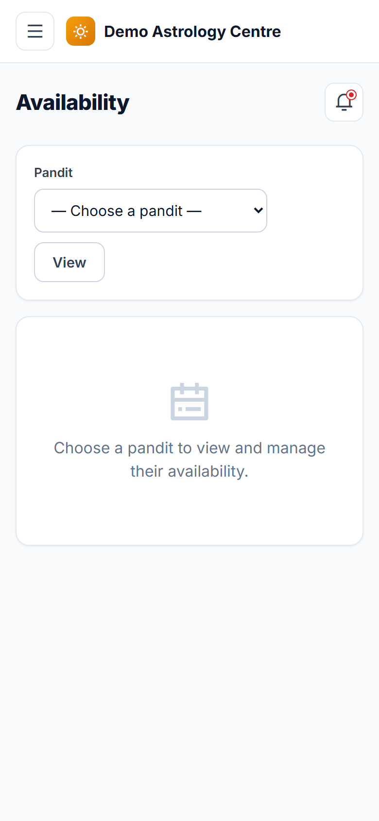 Astrology and Pandit Booking Software screenshot