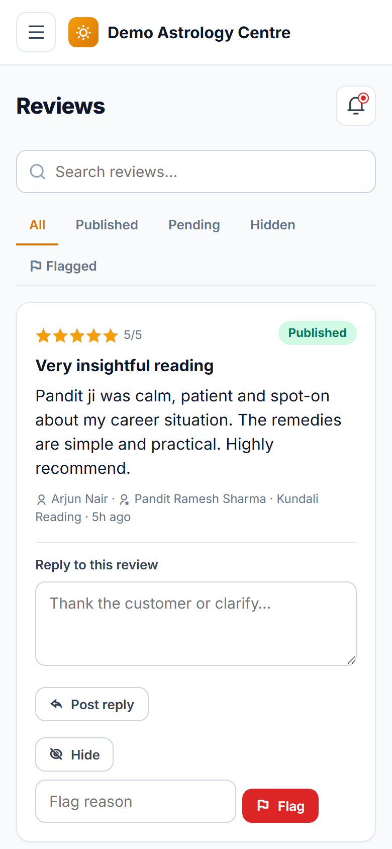 Astrology and Pandit Booking Software screenshot