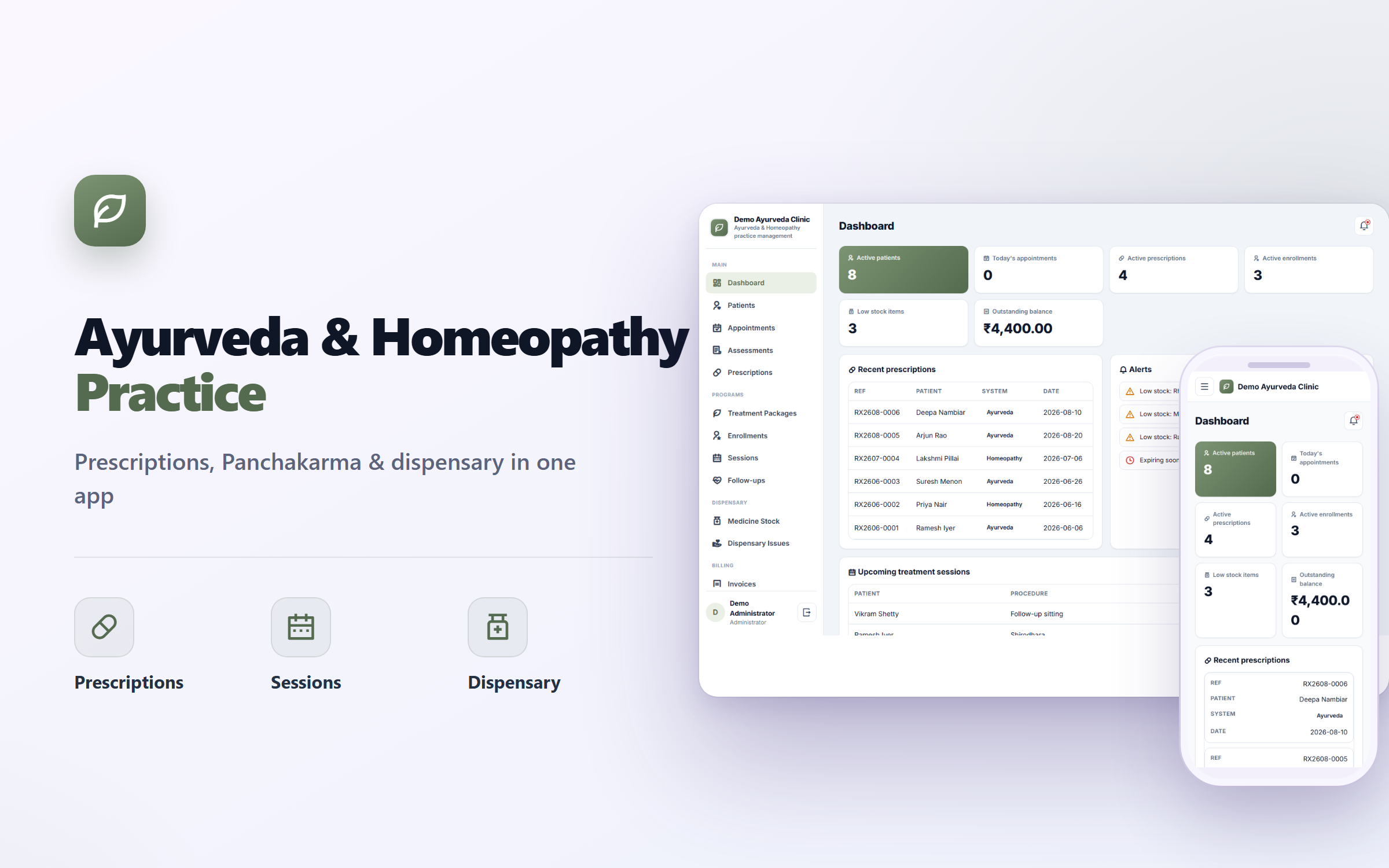 Ayurveda and Homeopathy Practice Management Software