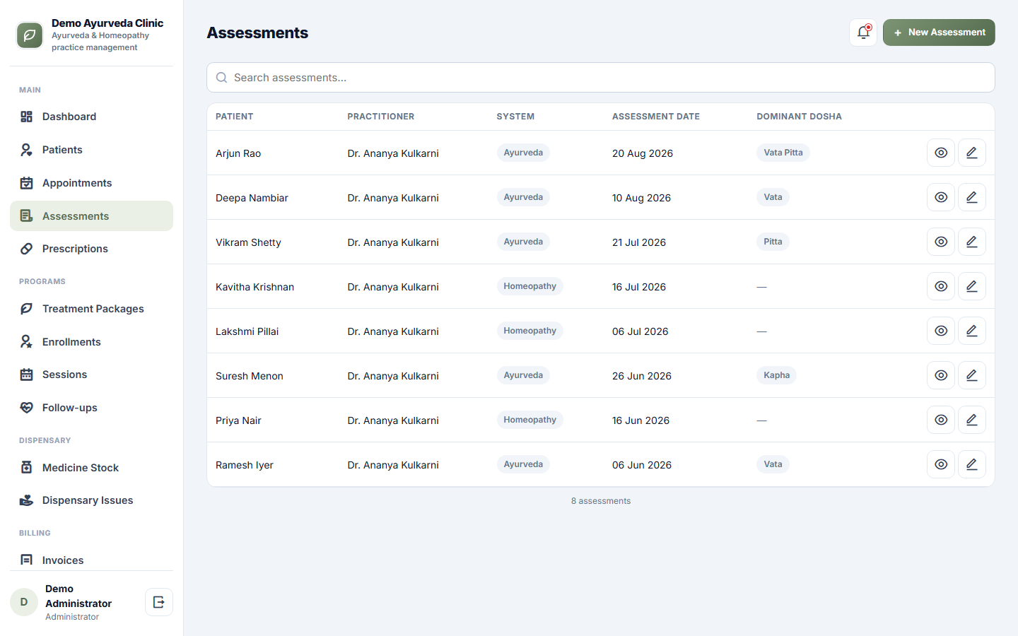 Ayurveda and Homeopathy Practice Management Software screenshot