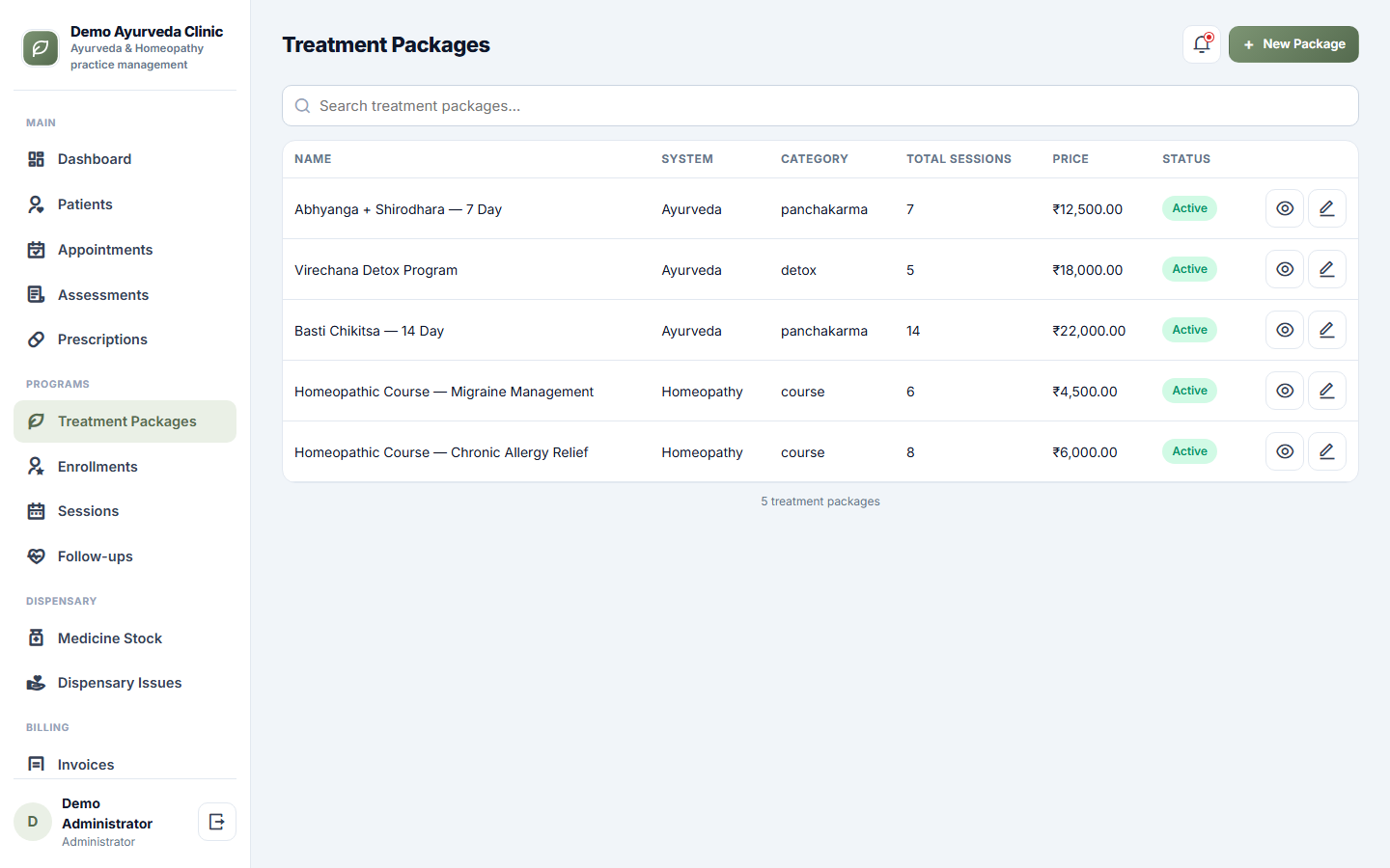 Ayurveda and Homeopathy Practice Management Software screenshot