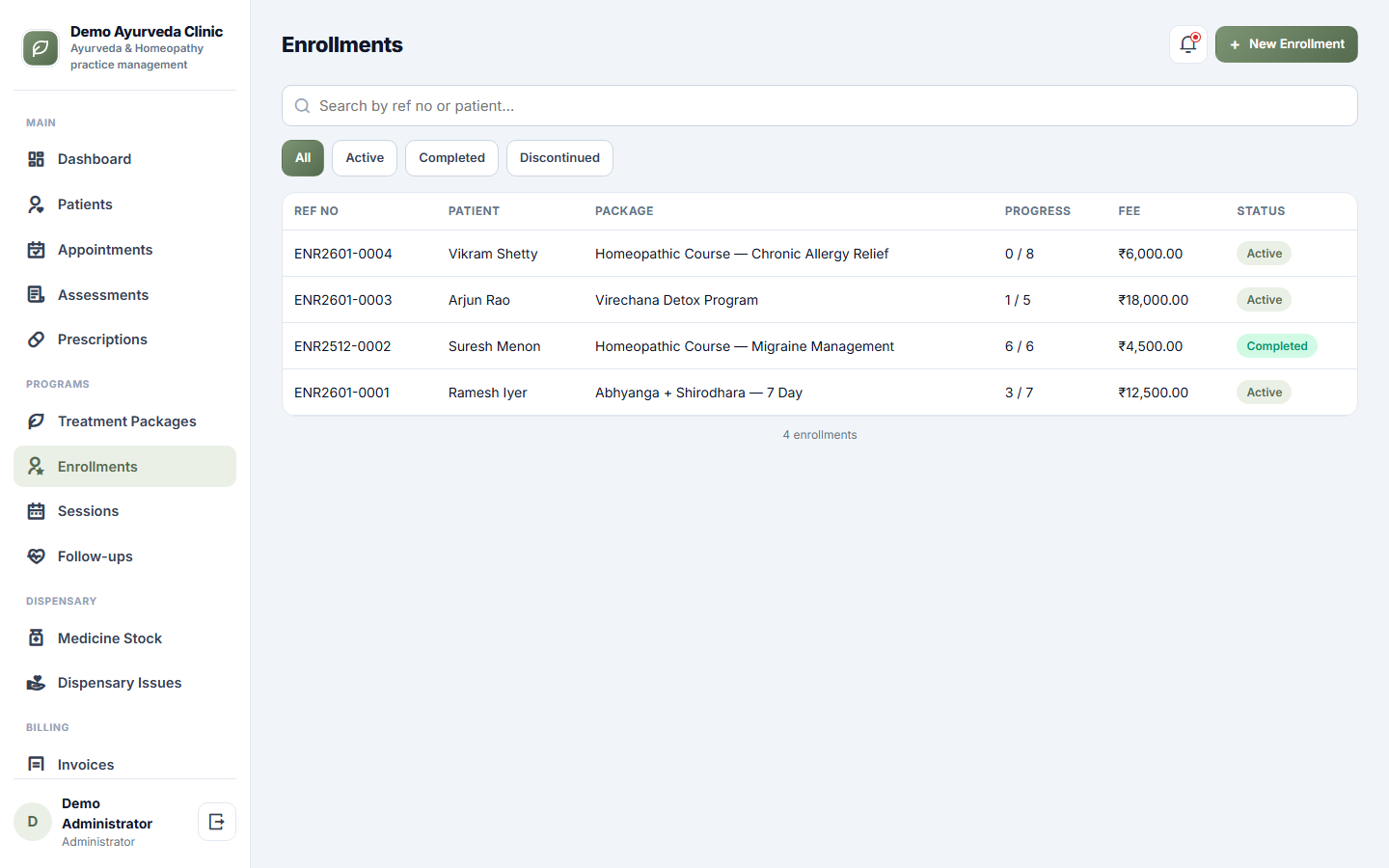 Ayurveda and Homeopathy Practice Management Software screenshot