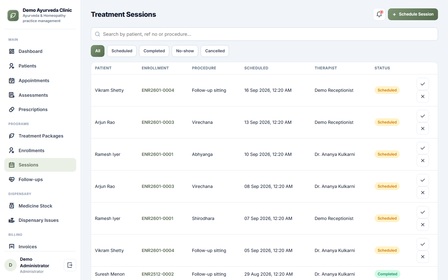 Ayurveda and Homeopathy Practice Management Software screenshot