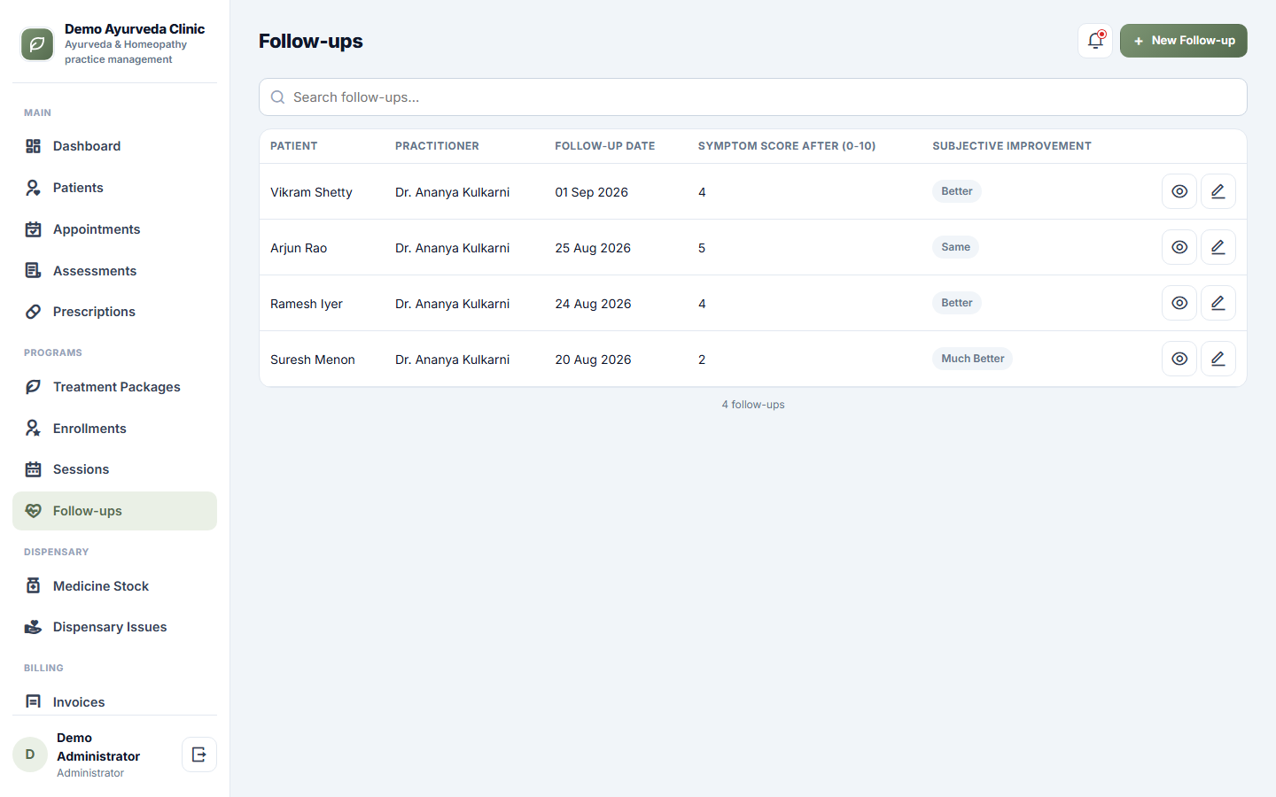 Ayurveda and Homeopathy Practice Management Software screenshot