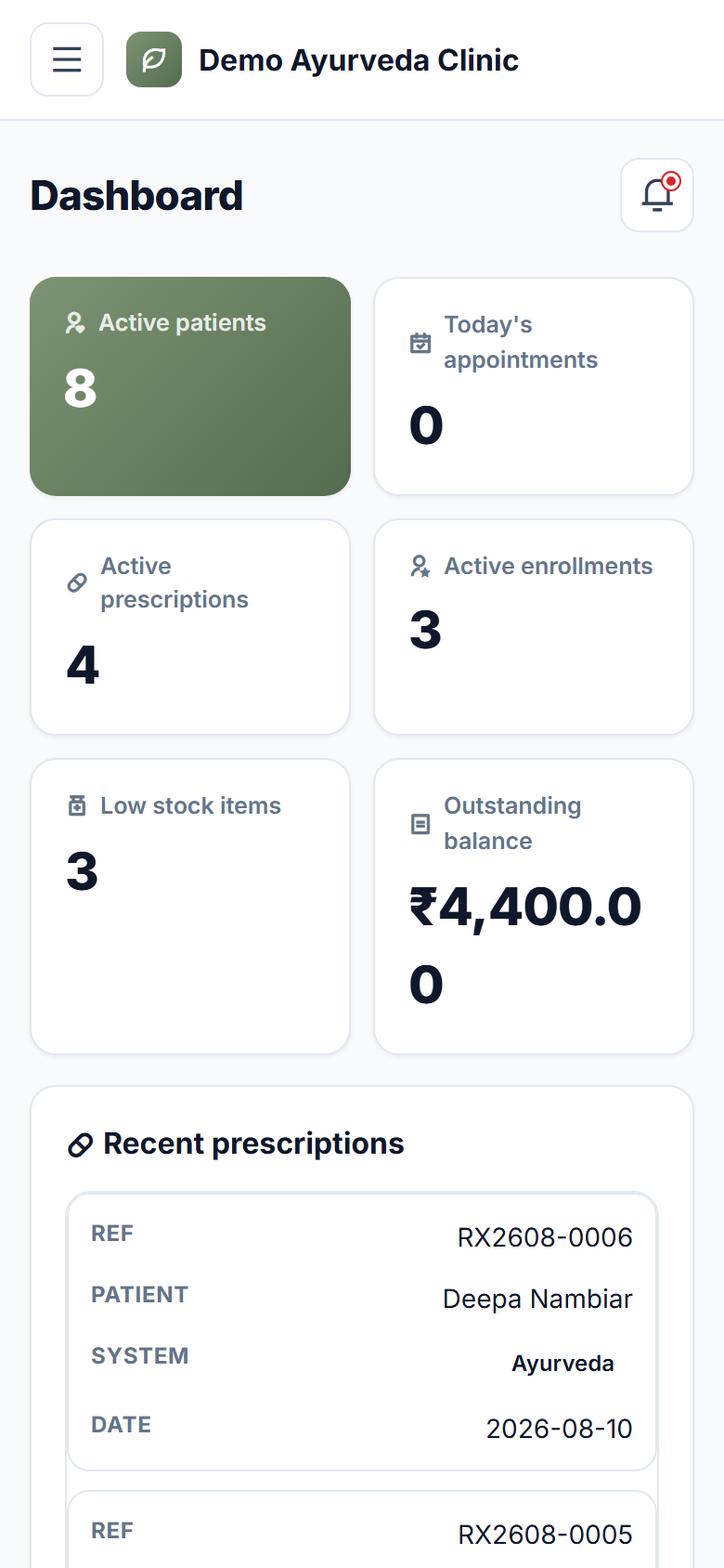Ayurveda and Homeopathy Practice Management Software screenshot