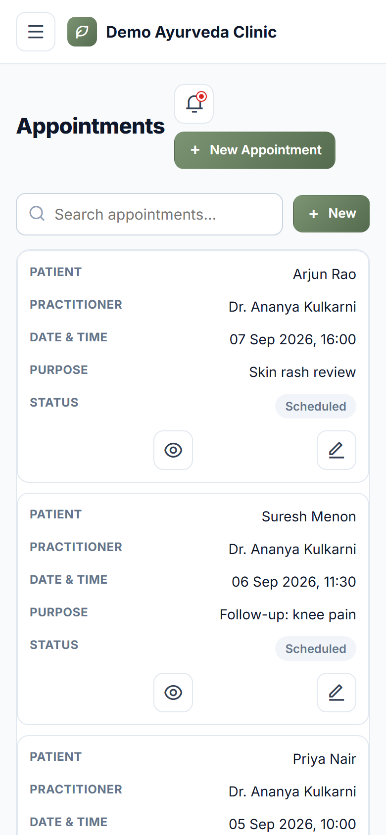 Ayurveda and Homeopathy Practice Management Software screenshot