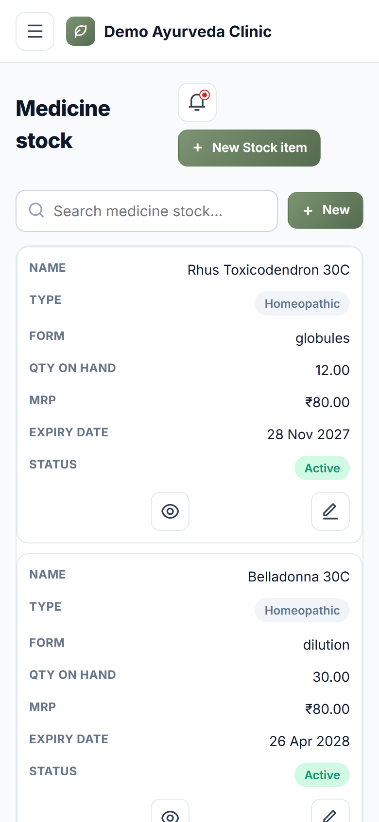 Ayurveda and Homeopathy Practice Management Software screenshot