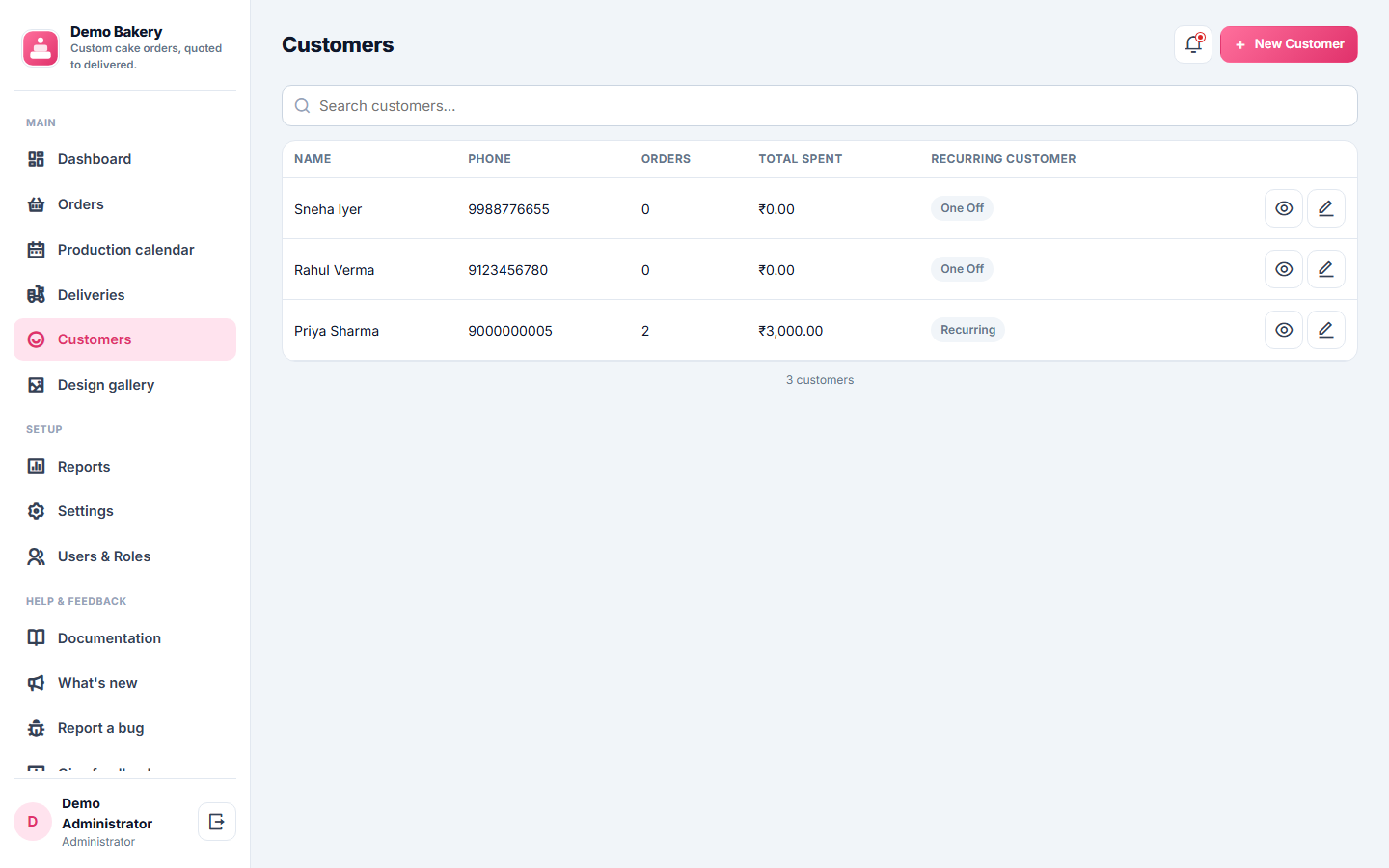 Bakery and Custom Cake Order Management Software screenshot