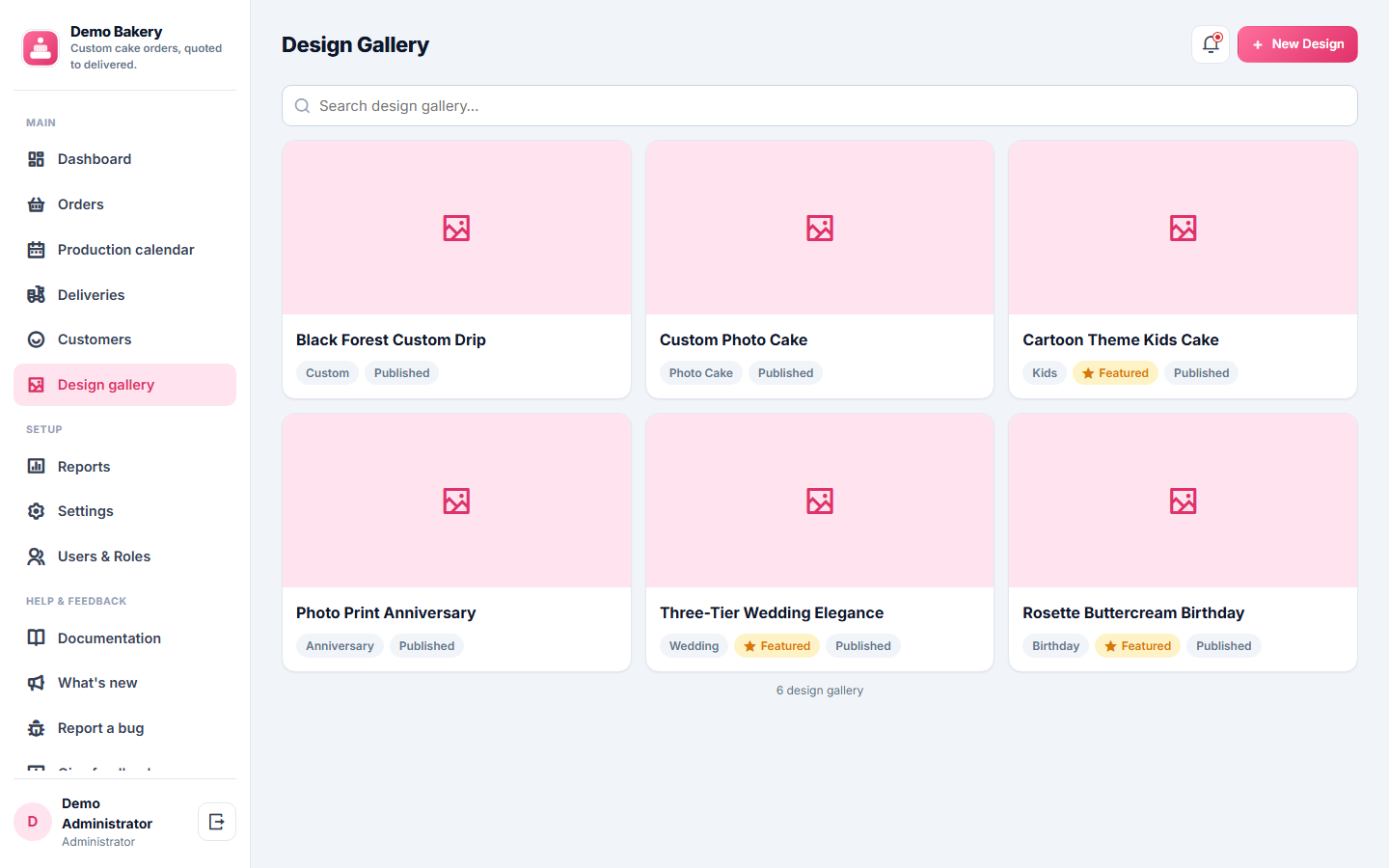 Bakery and Custom Cake Order Management Software screenshot