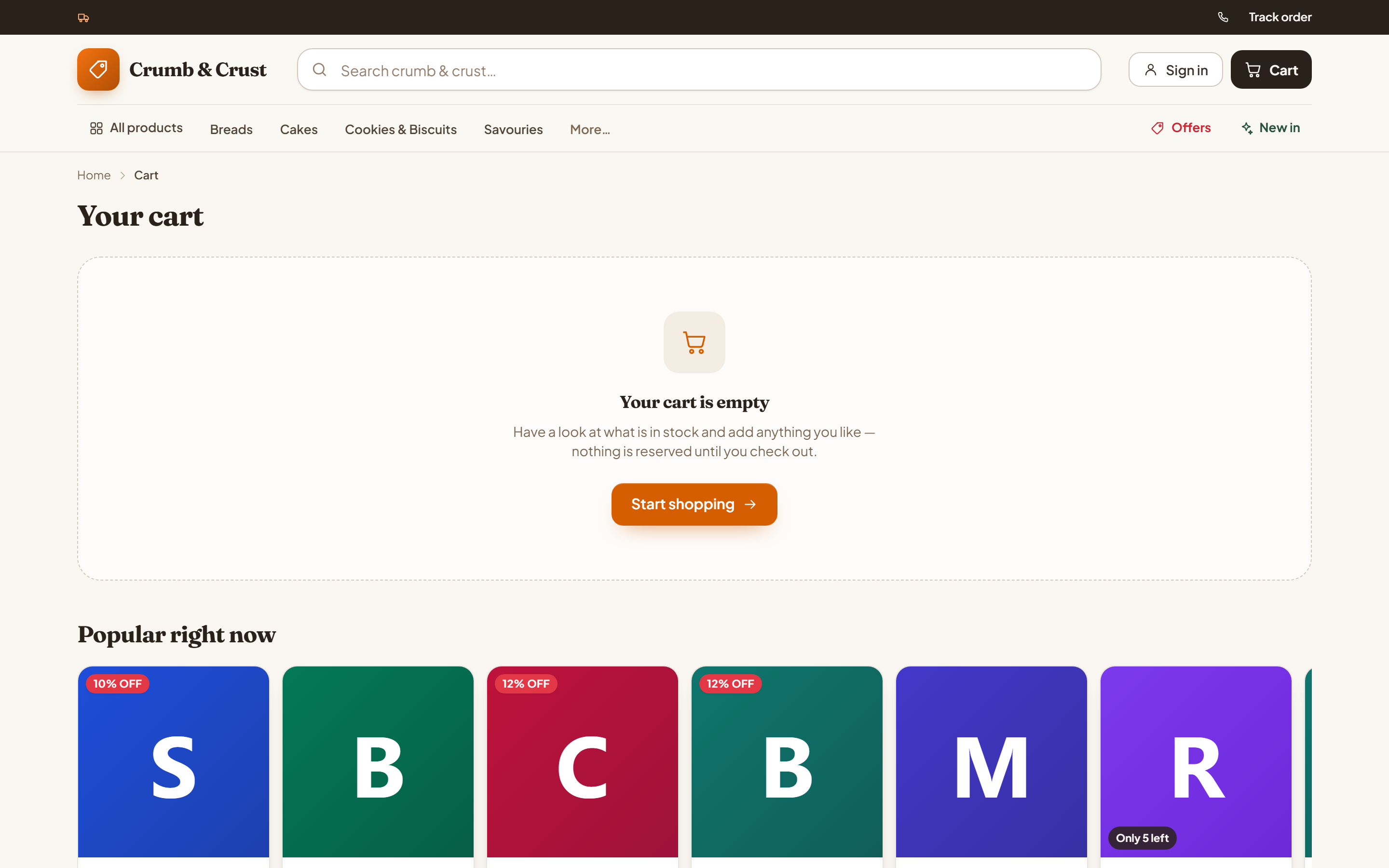Bakery Online Store and Ordering Software screenshot