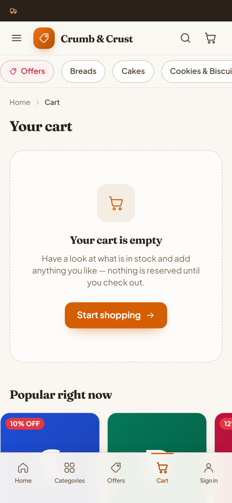 Bakery Online Store and Ordering Software screenshot