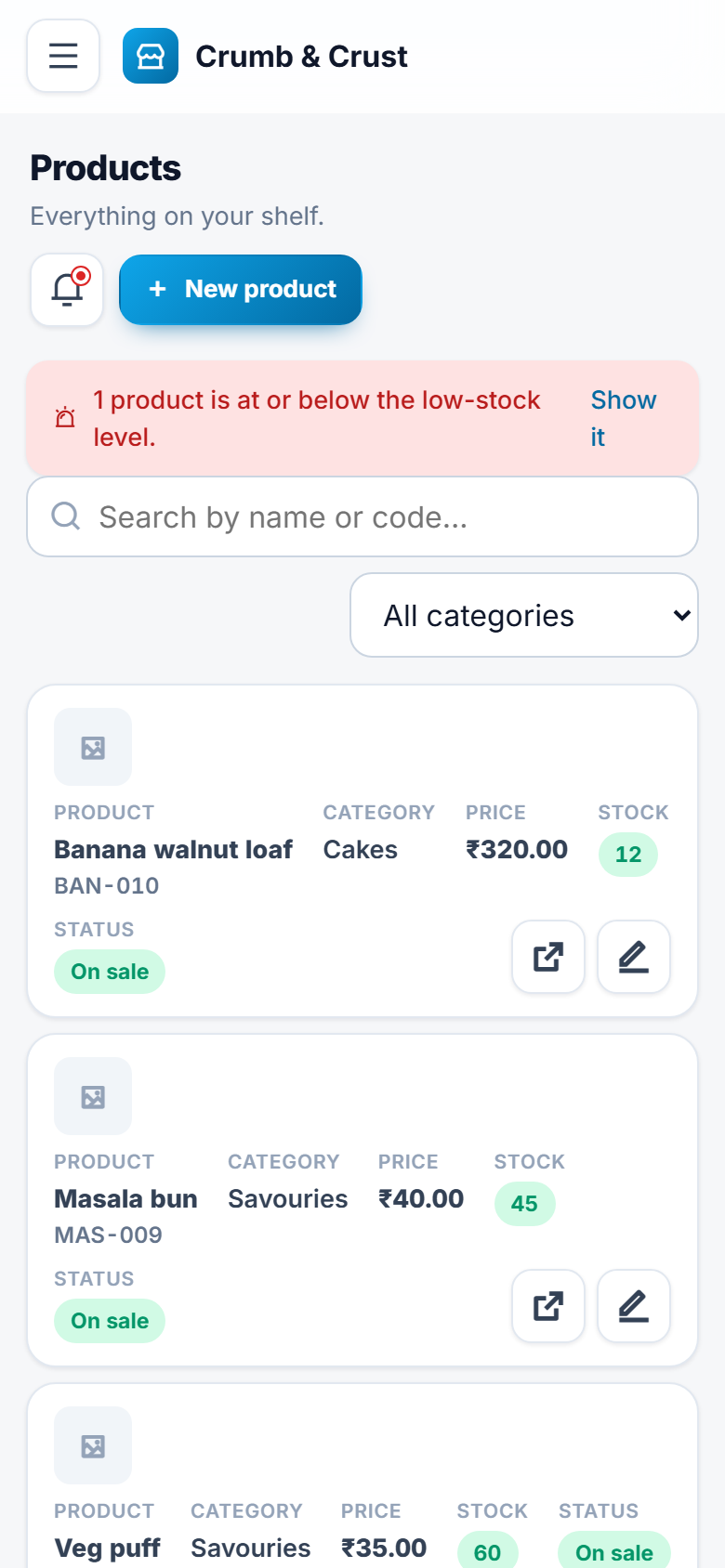 Bakery Online Store and Ordering Software screenshot