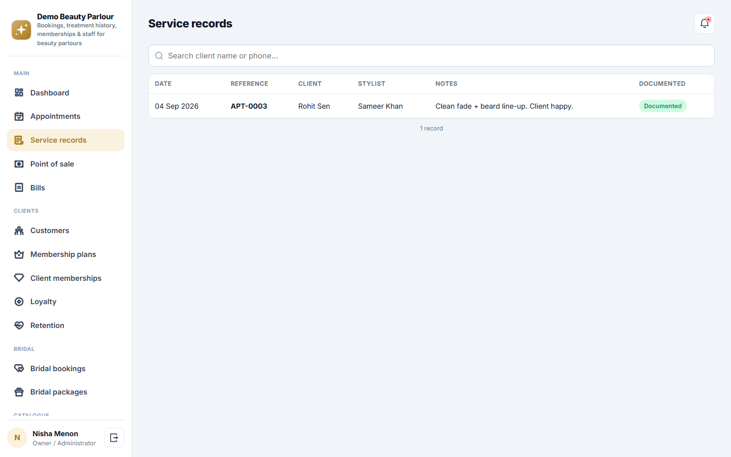 Beauty Parlour Management Software screenshot