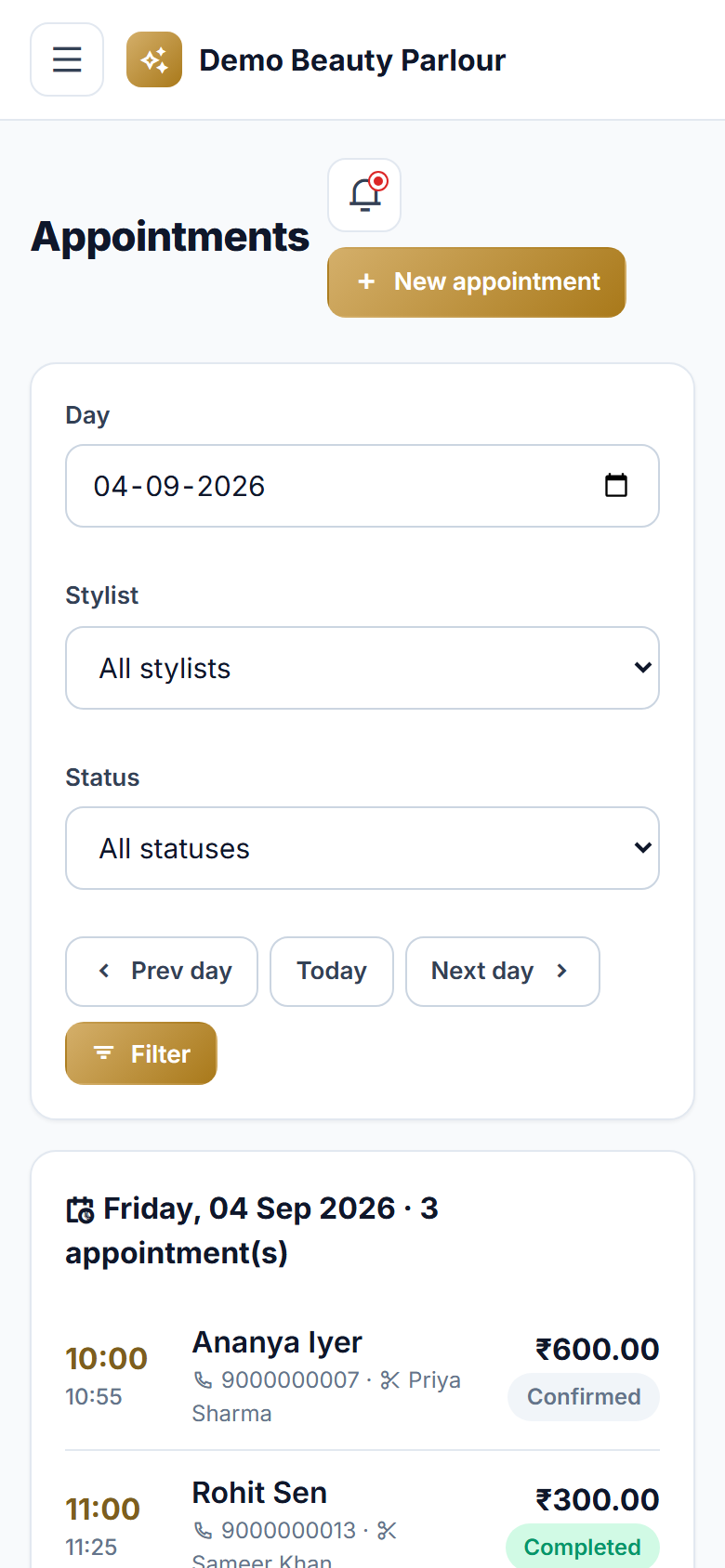 Beauty Parlour Management Software screenshot