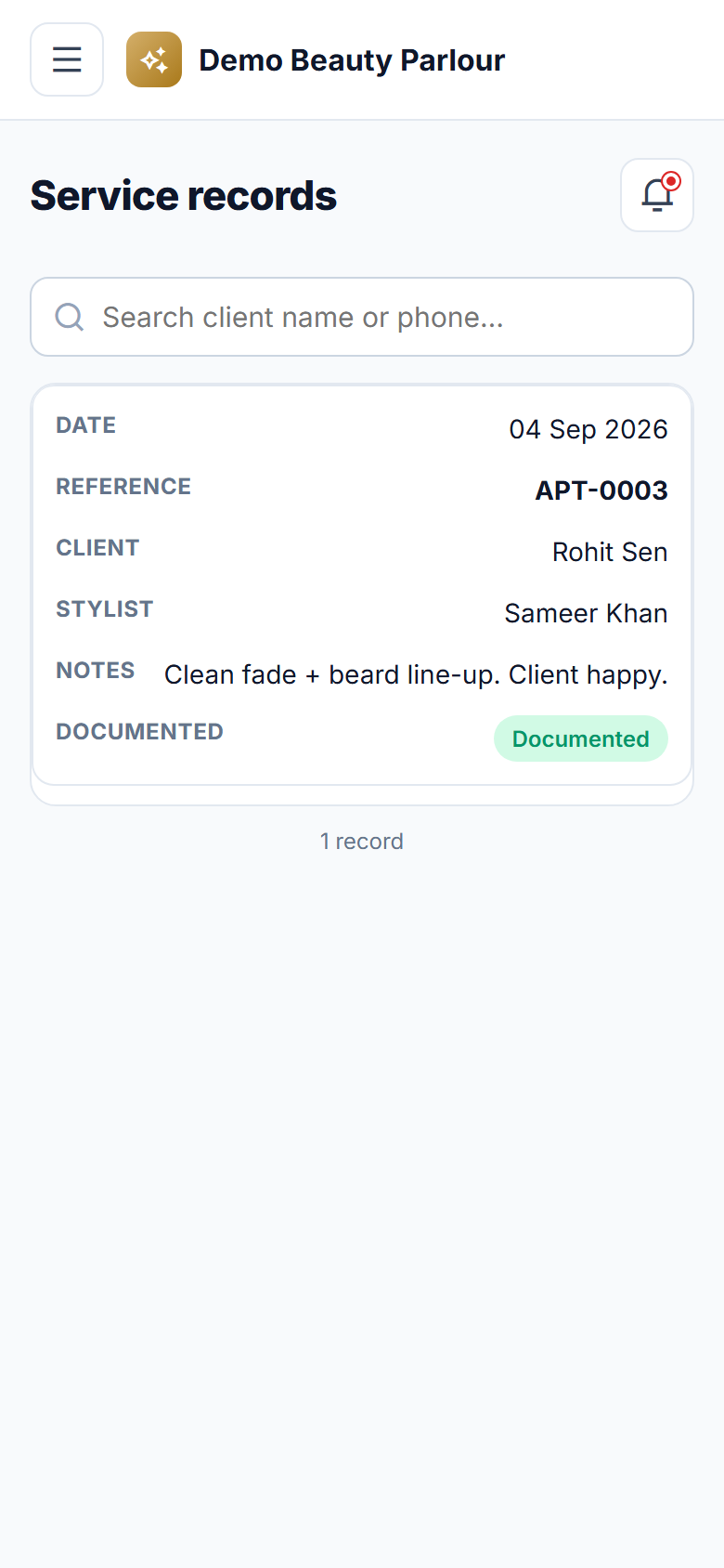 Beauty Parlour Management Software screenshot