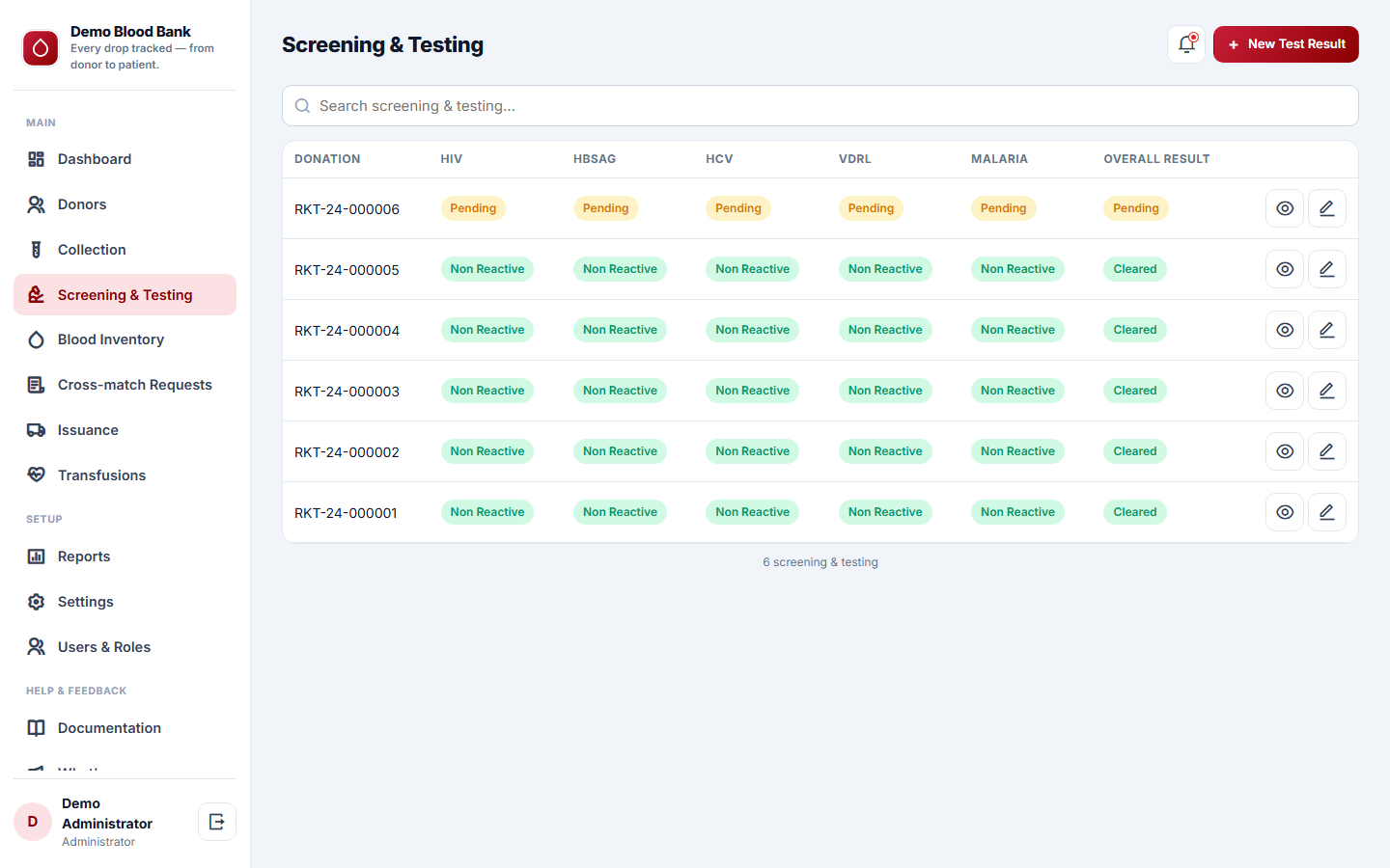 Blood Bank Management screenshot