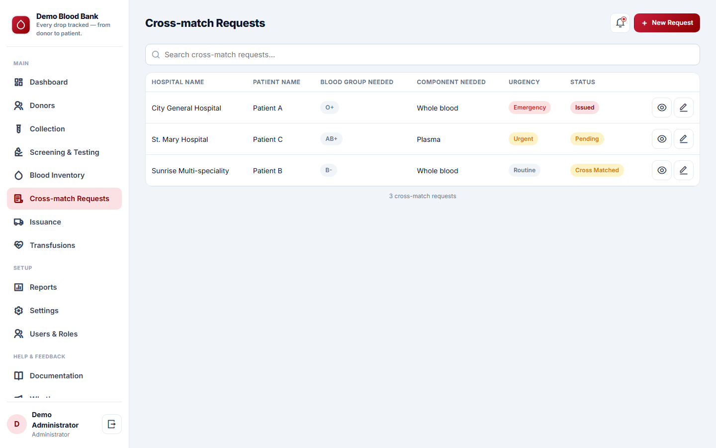 Blood Bank Management screenshot