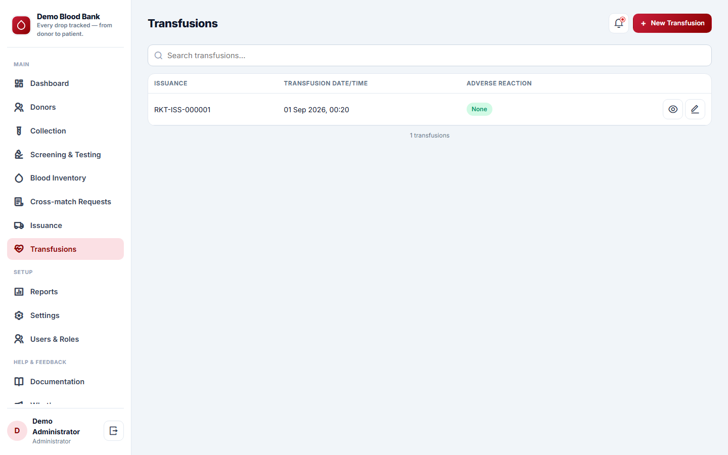 Blood Bank Management screenshot