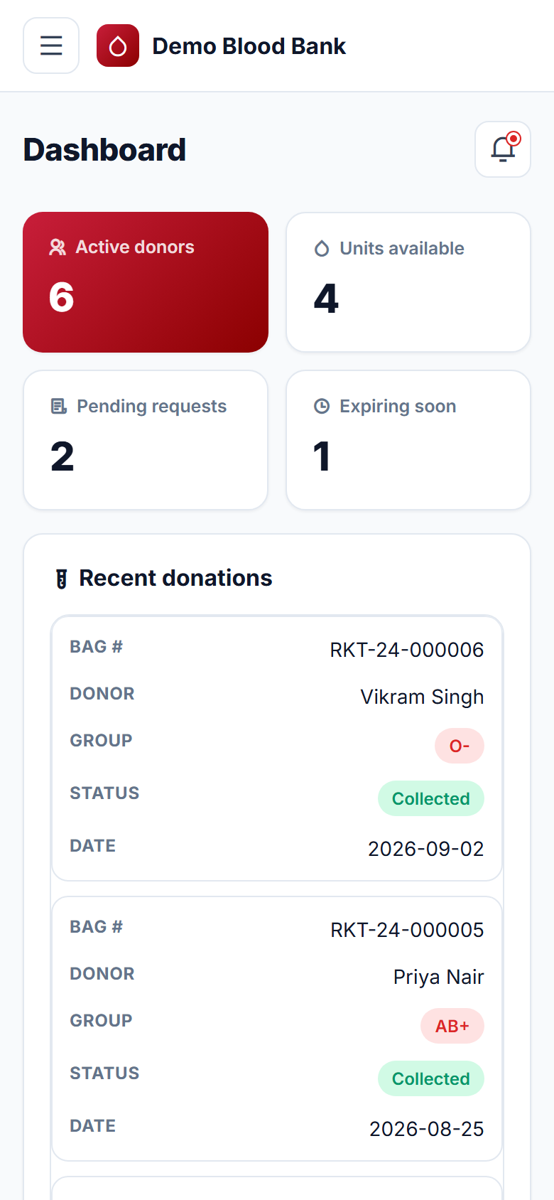Blood Bank Management screenshot