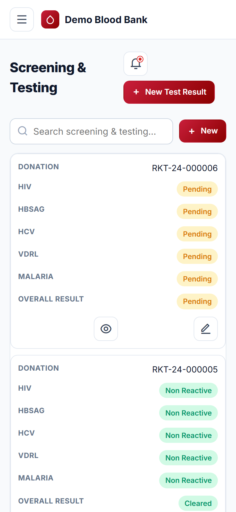 Blood Bank Management screenshot