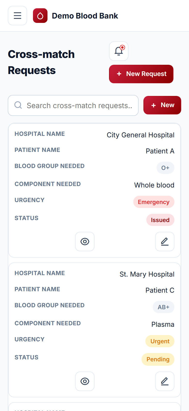 Blood Bank Management screenshot