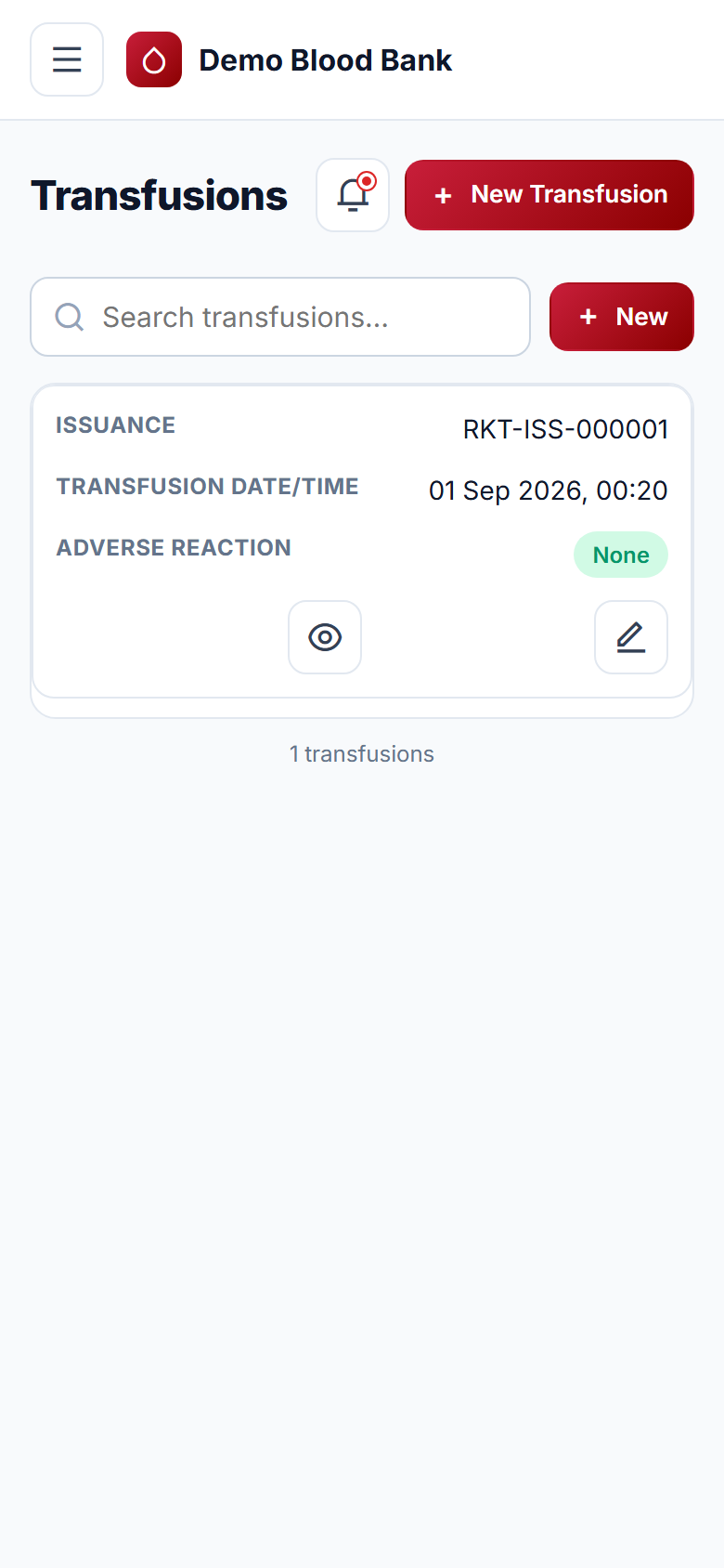 Blood Bank Management screenshot