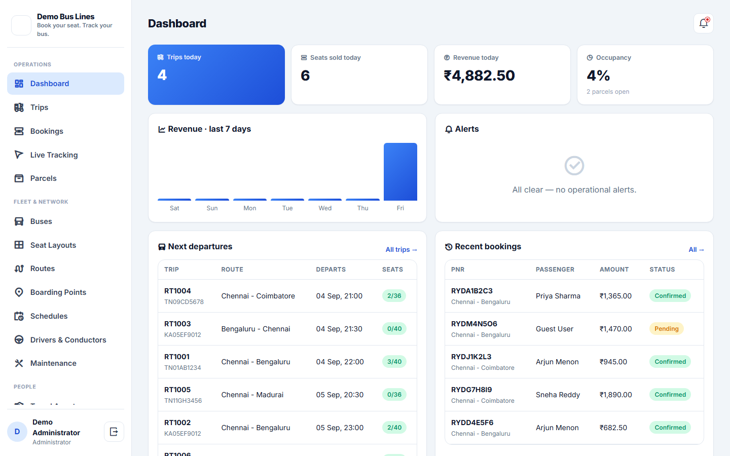 Bus Booking & Transport Management System screenshot