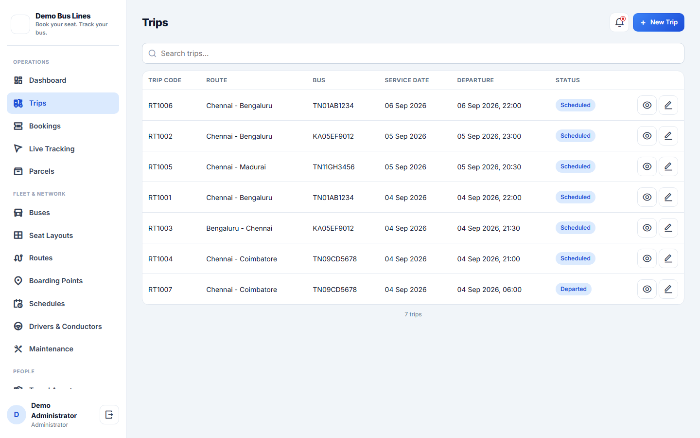 Bus Booking & Transport Management System screenshot