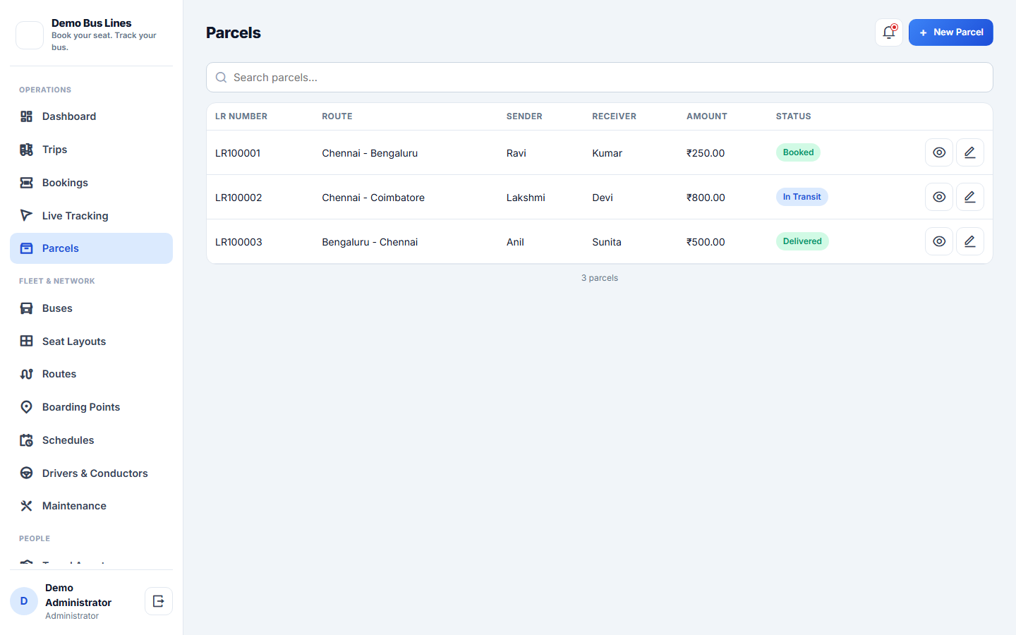 Bus Booking & Transport Management System screenshot