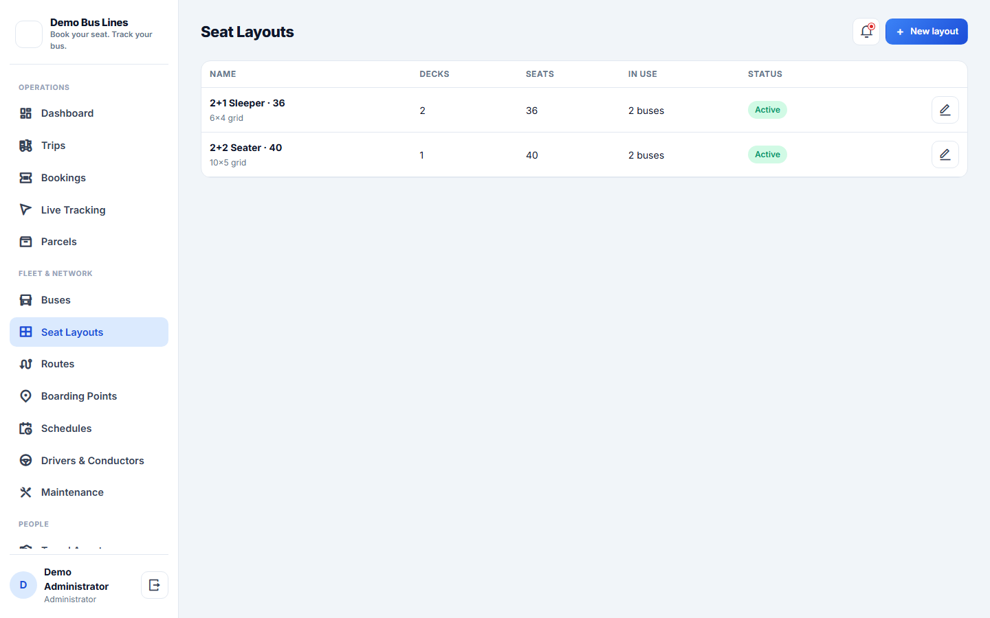 Bus Booking & Transport Management System screenshot