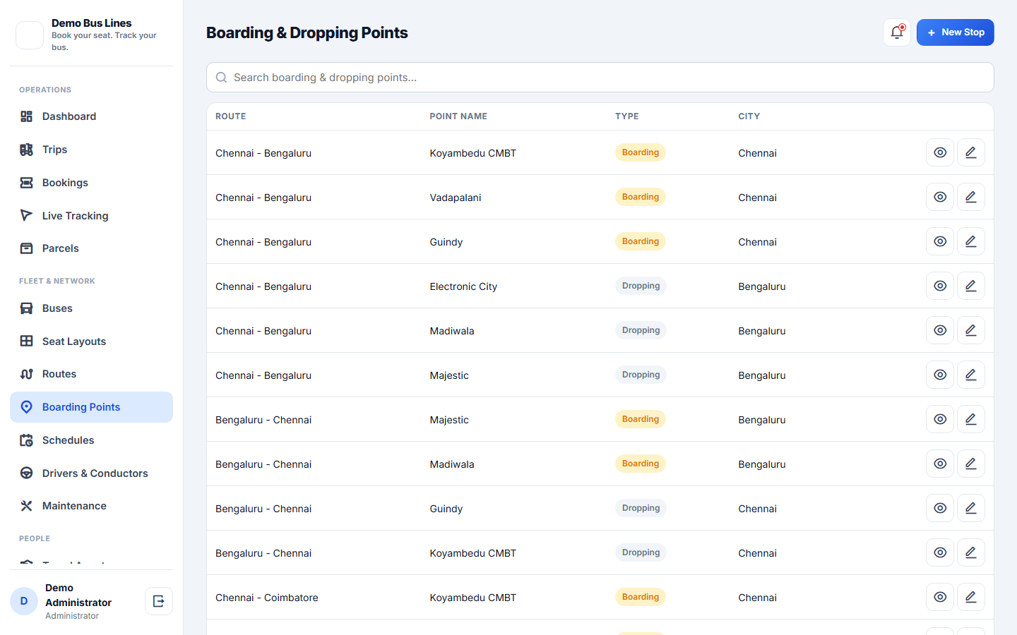 Bus Booking & Transport Management System screenshot