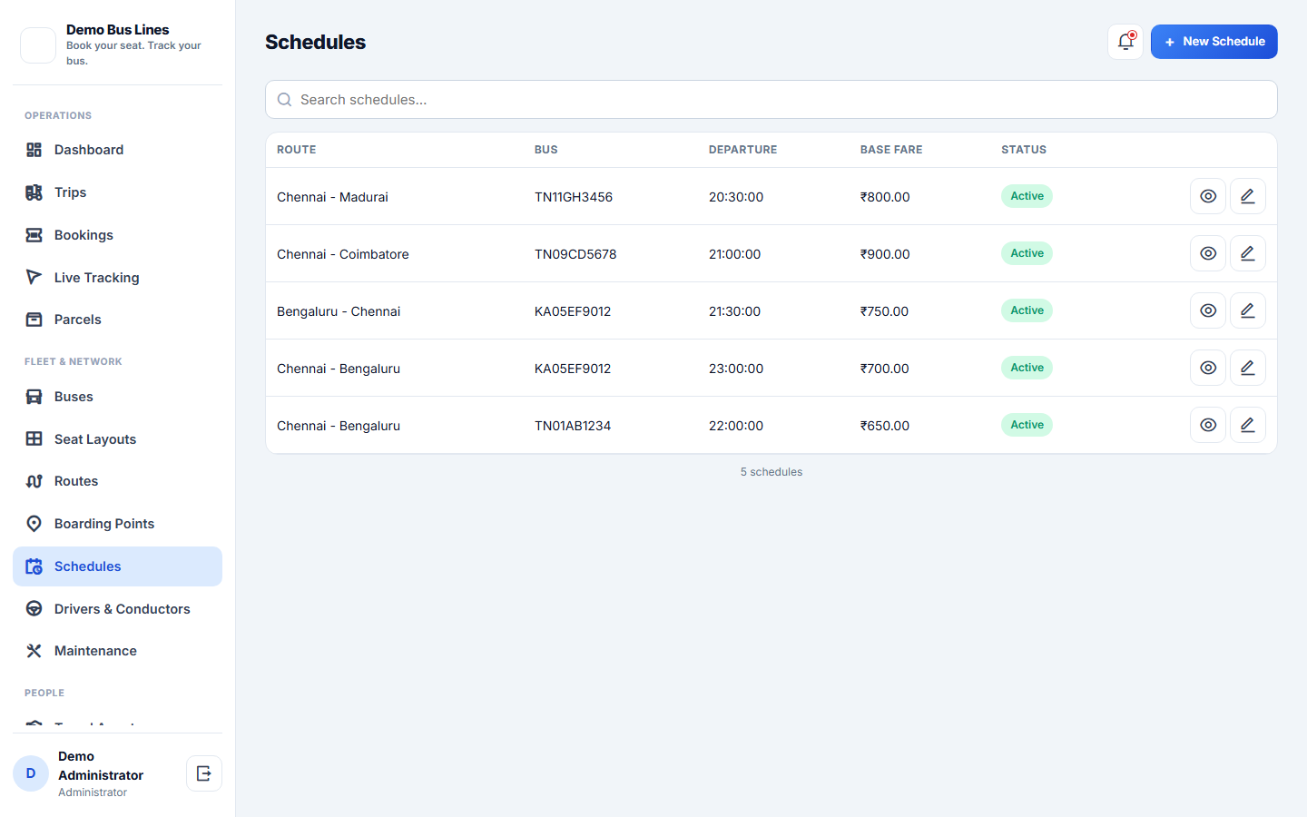 Bus Booking & Transport Management System screenshot