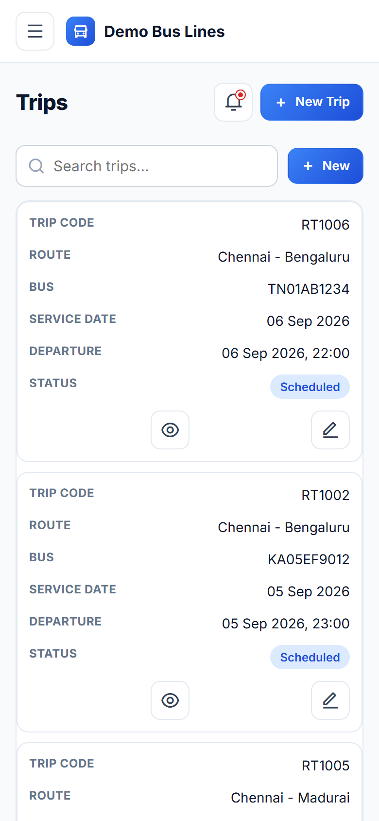 Bus Booking & Transport Management System screenshot