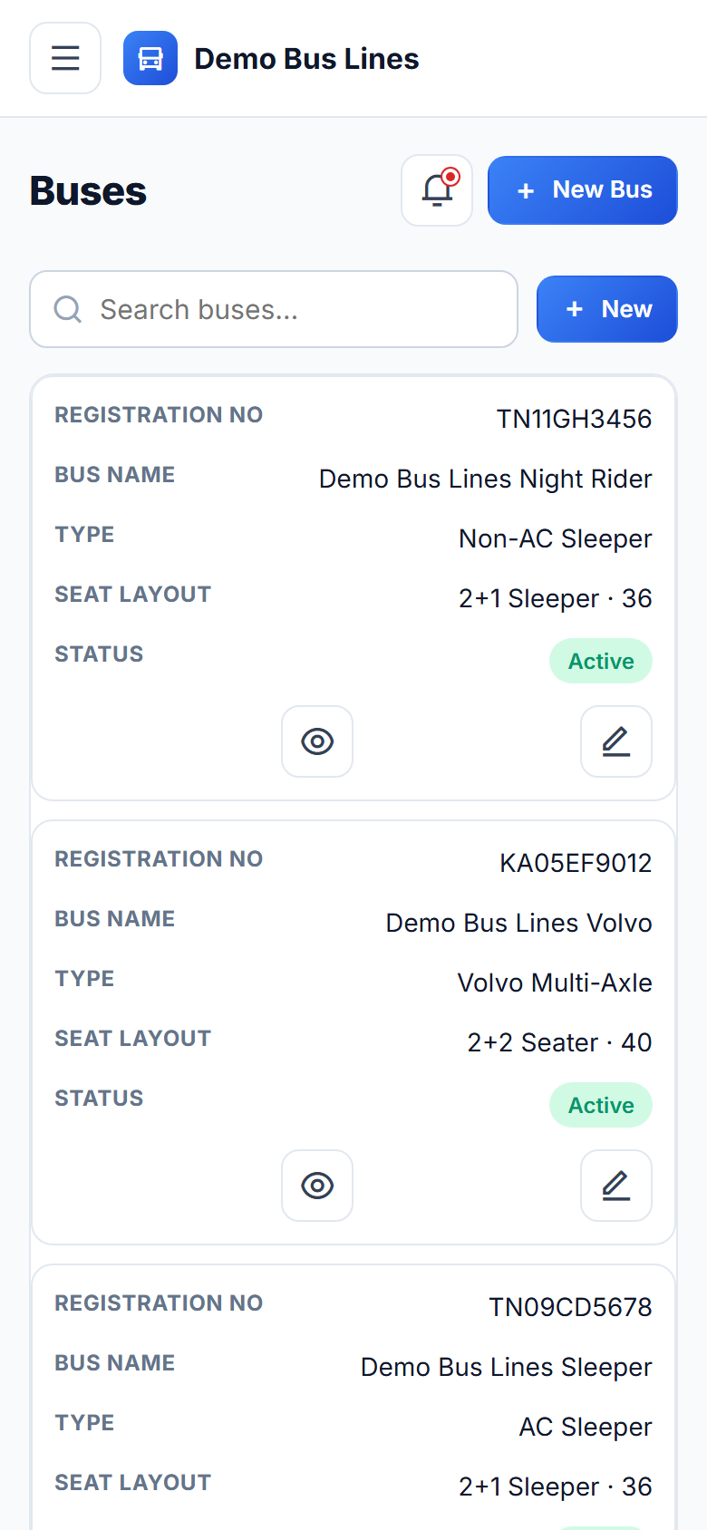 Bus Booking & Transport Management System screenshot