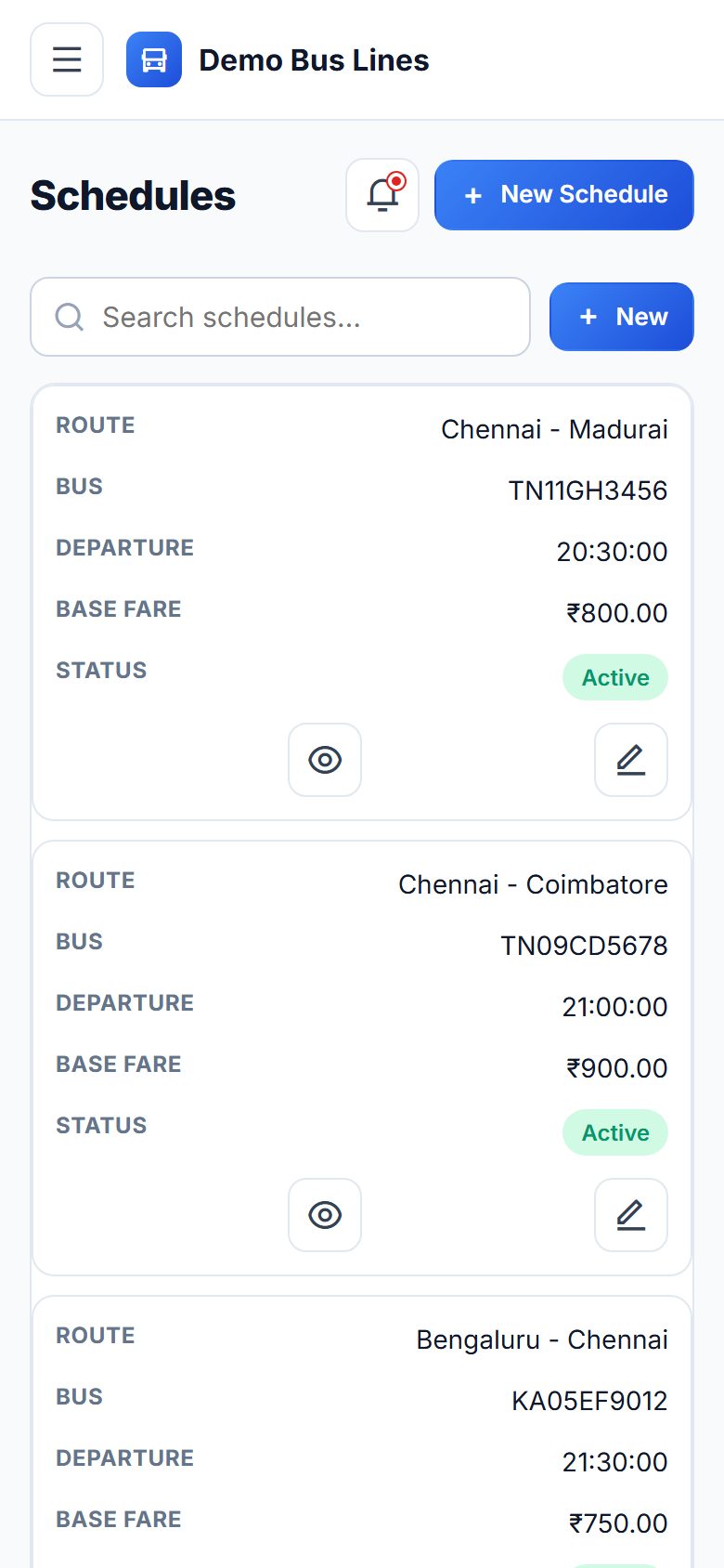Bus Booking & Transport Management System screenshot