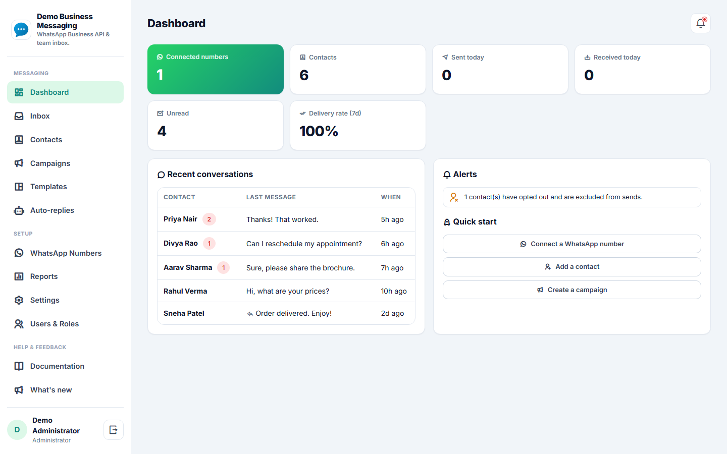 Business Messaging API & Team Inbox Platform screenshot
