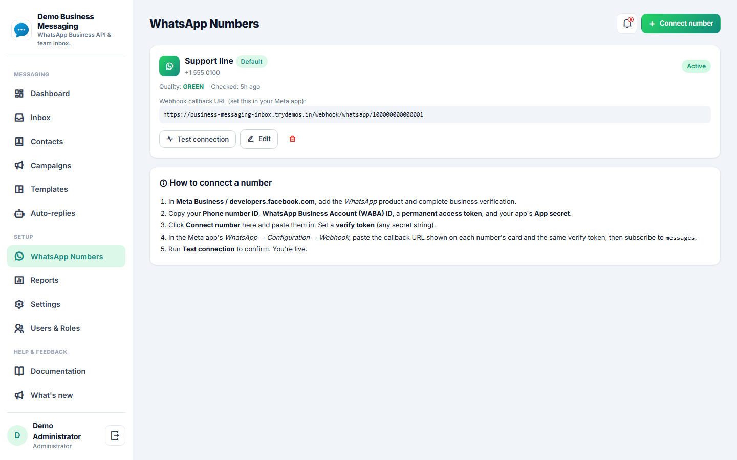 Business Messaging API & Team Inbox Platform screenshot