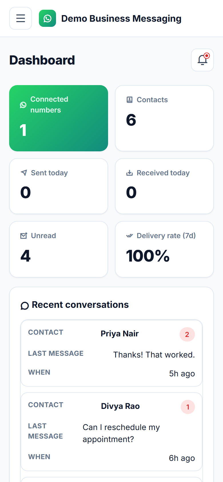 Business Messaging API & Team Inbox Platform screenshot