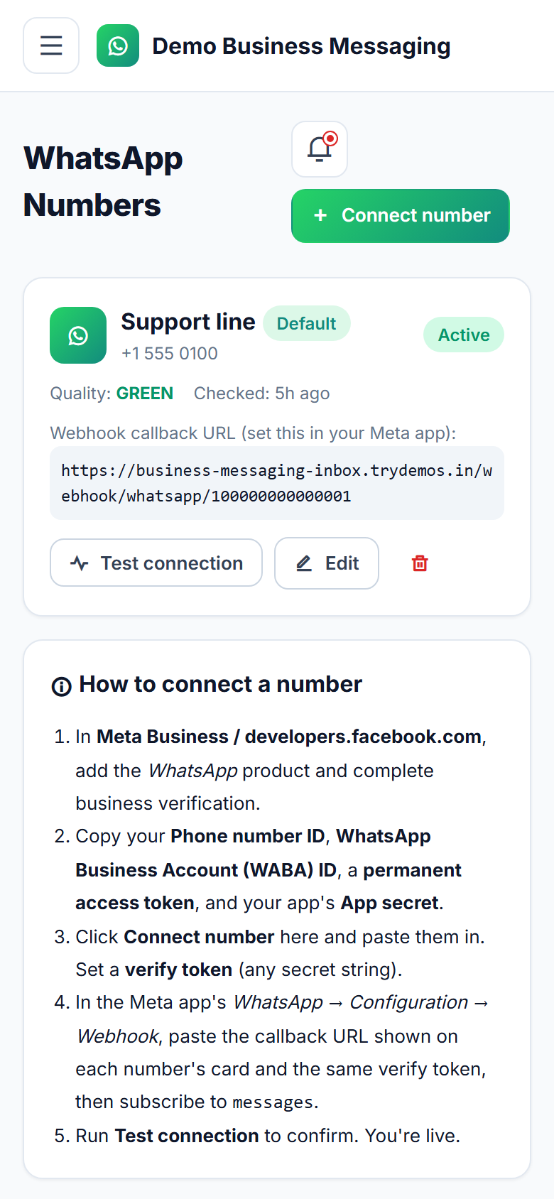 Business Messaging API & Team Inbox Platform screenshot