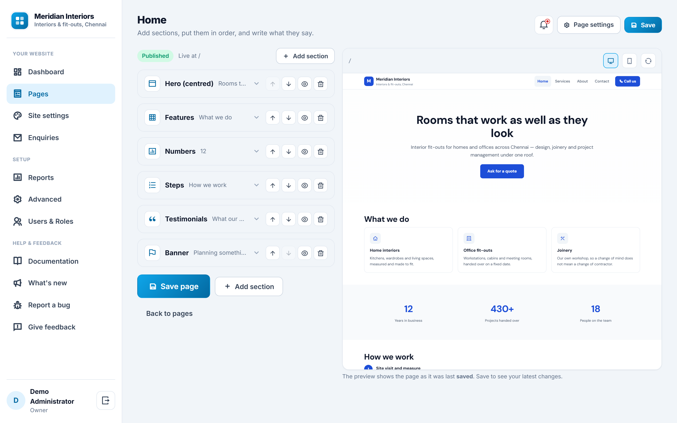 Business Website Builder Software screenshot