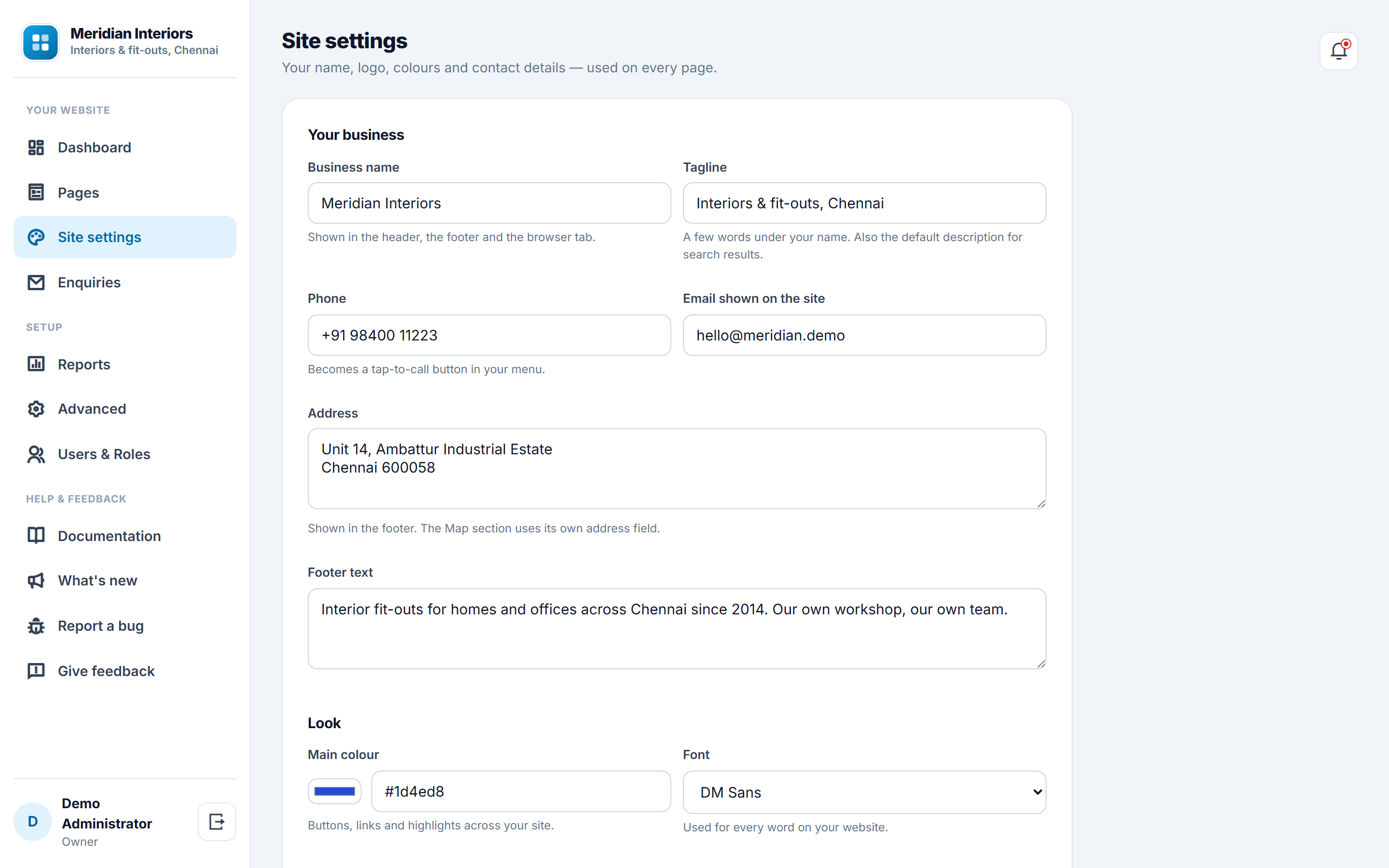 Business Website Builder Software screenshot