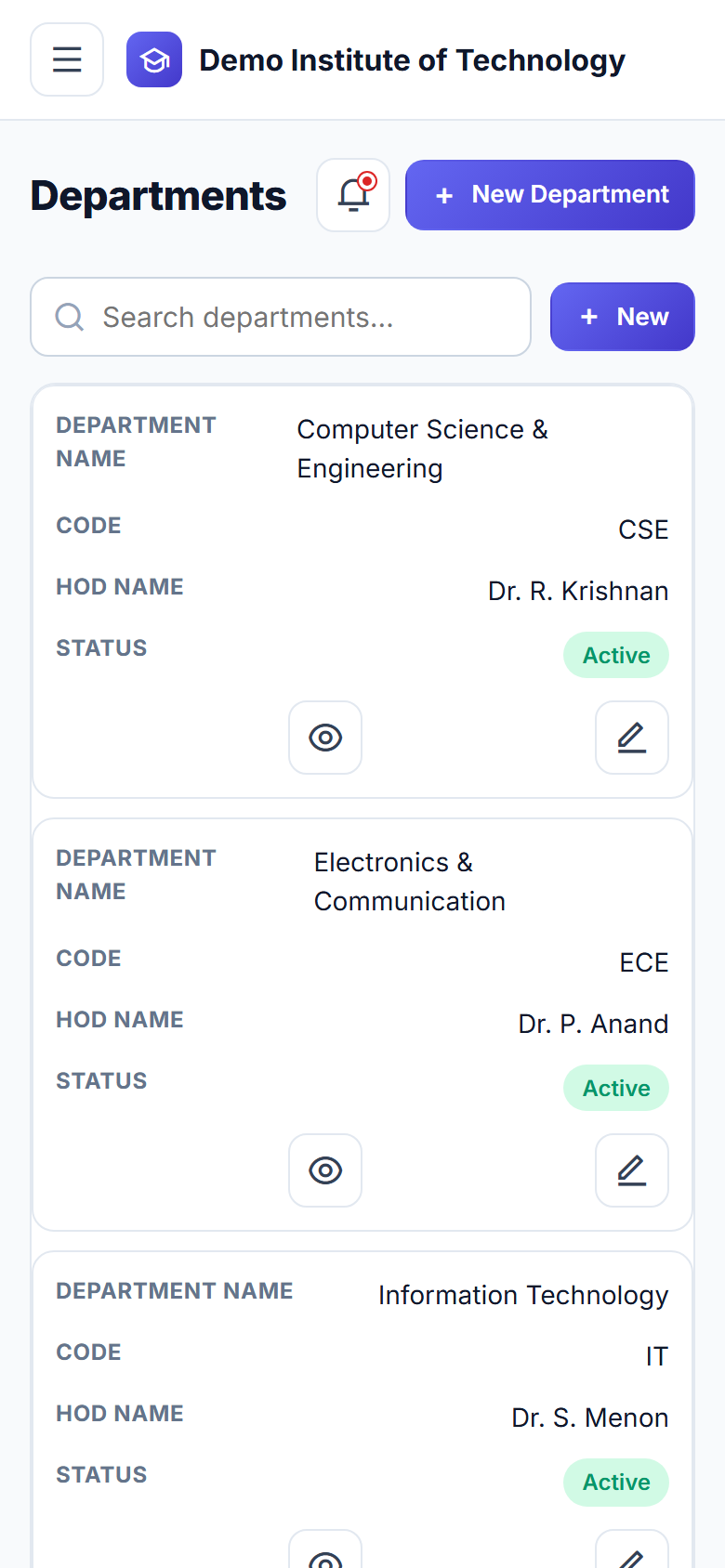 Campus Placement Management Software screenshot